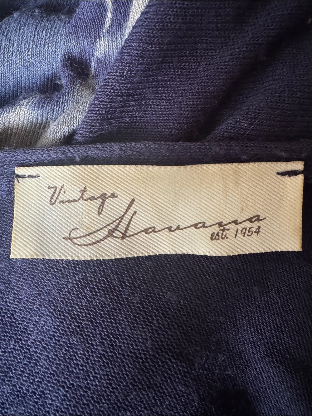 Vintage Havana Navy and Cream Tie-Dye Draped Cardigan - Picture 3 of 4